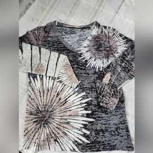 Before + Again cotton/polyester flowered shirt. Size Large